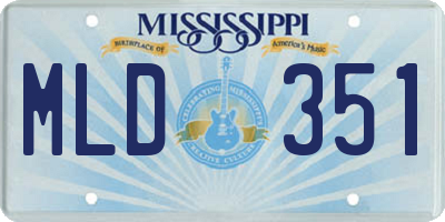 MS license plate MLD351