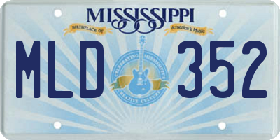 MS license plate MLD352