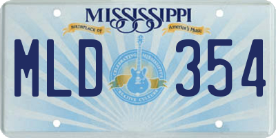 MS license plate MLD354
