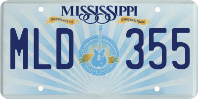 MS license plate MLD355