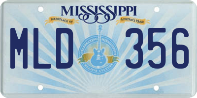 MS license plate MLD356