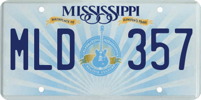 MS license plate MLD357
