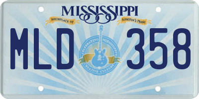 MS license plate MLD358