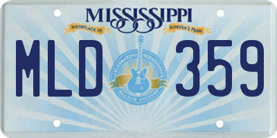 MS license plate MLD359