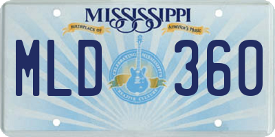 MS license plate MLD360