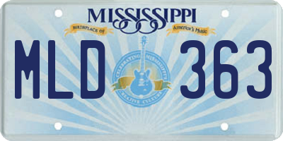 MS license plate MLD363