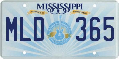 MS license plate MLD365