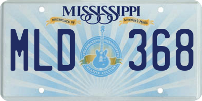 MS license plate MLD368