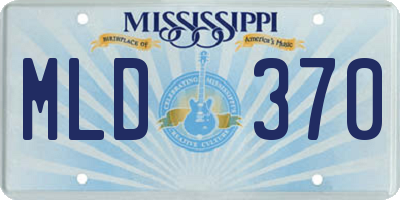 MS license plate MLD370
