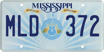 MS license plate MLD372