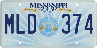 MS license plate MLD374