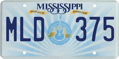 MS license plate MLD375