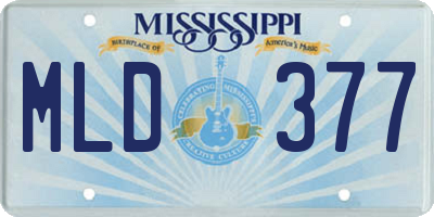 MS license plate MLD377
