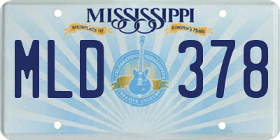 MS license plate MLD378