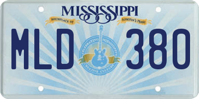 MS license plate MLD380