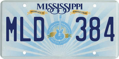 MS license plate MLD384