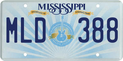 MS license plate MLD388