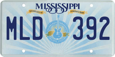 MS license plate MLD392