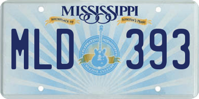 MS license plate MLD393