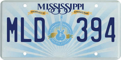 MS license plate MLD394