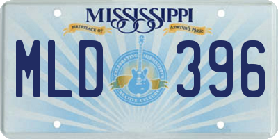 MS license plate MLD396