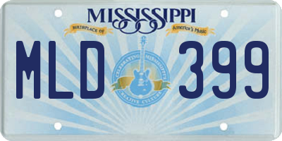 MS license plate MLD399