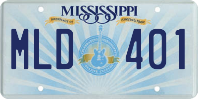MS license plate MLD401