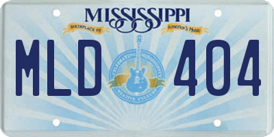 MS license plate MLD404