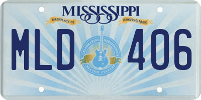 MS license plate MLD406