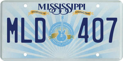 MS license plate MLD407