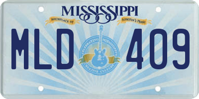 MS license plate MLD409