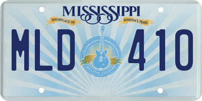 MS license plate MLD410