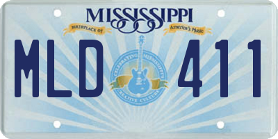 MS license plate MLD411
