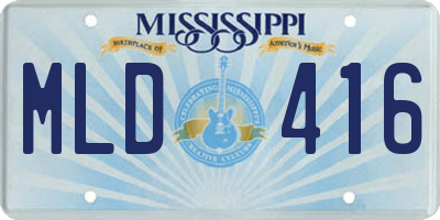 MS license plate MLD416