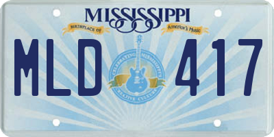 MS license plate MLD417