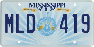 MS license plate MLD419