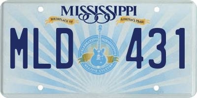 MS license plate MLD431