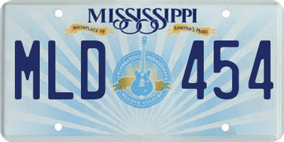 MS license plate MLD454