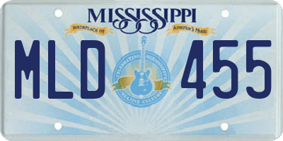 MS license plate MLD455