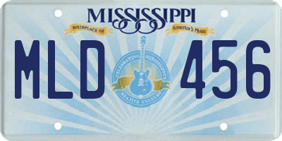 MS license plate MLD456