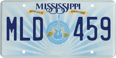 MS license plate MLD459