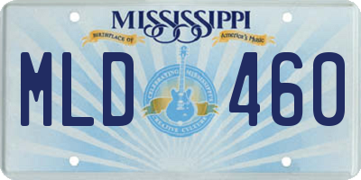 MS license plate MLD460