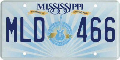 MS license plate MLD466