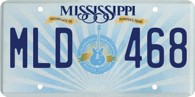 MS license plate MLD468