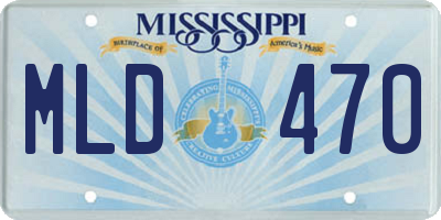 MS license plate MLD470