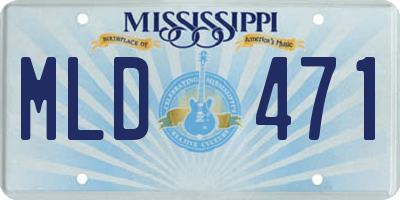 MS license plate MLD471