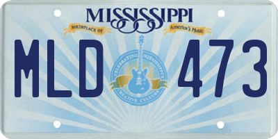 MS license plate MLD473
