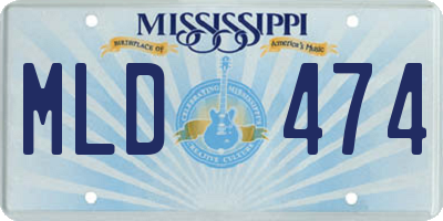 MS license plate MLD474