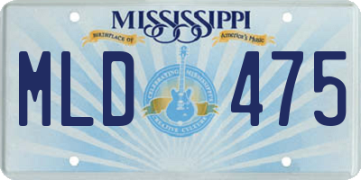 MS license plate MLD475