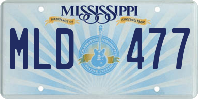MS license plate MLD477